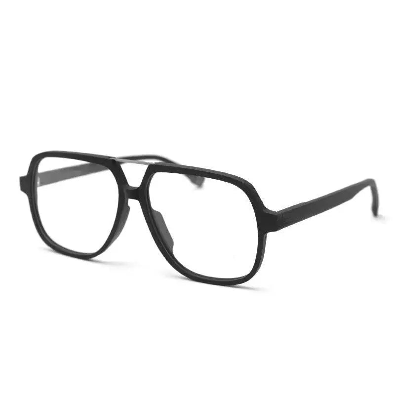 Men's Square Full Rim Alloy Double Bridge Oversized Prescription Glasses — view 11 | Rx Spectacle