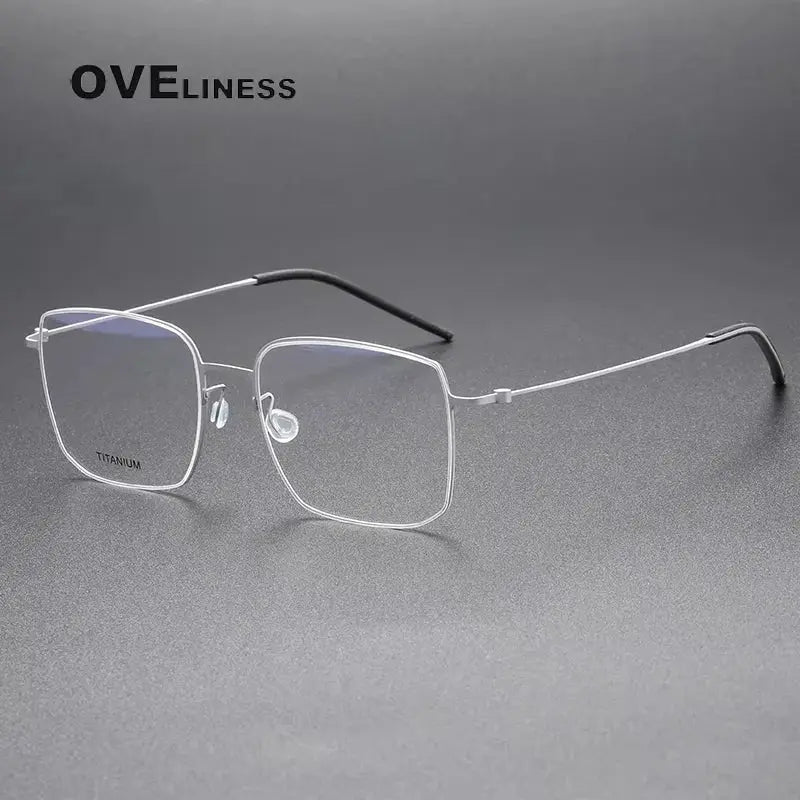 Square Semi-Rimless Titanium Prescription Glasses 65511 — view 6 | Rx Spectacle