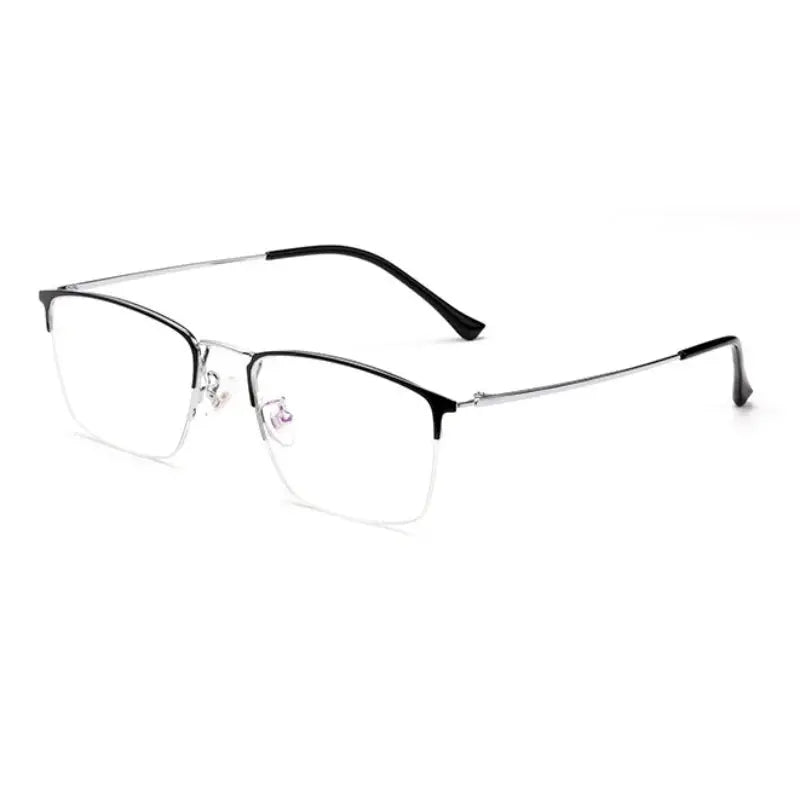 Women's Square Semi-Rimless Titanium Prescription Glasses 80174 — view 6 | Rx Spectacle