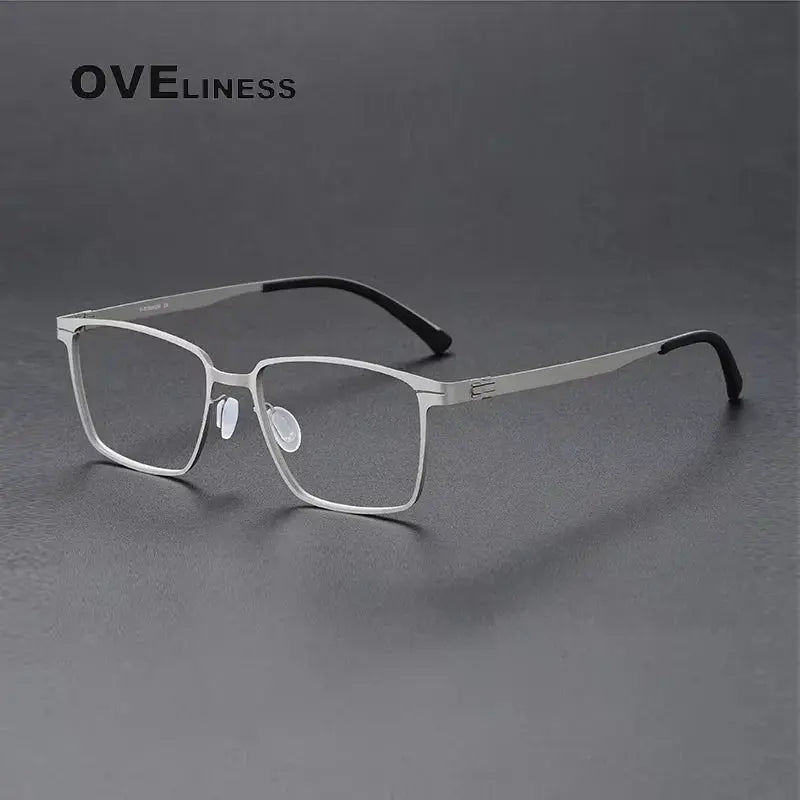 Women's Square Full Rim Titanium Screwless Prescription Glasses 80995 — view 6 | Rx Spectacle