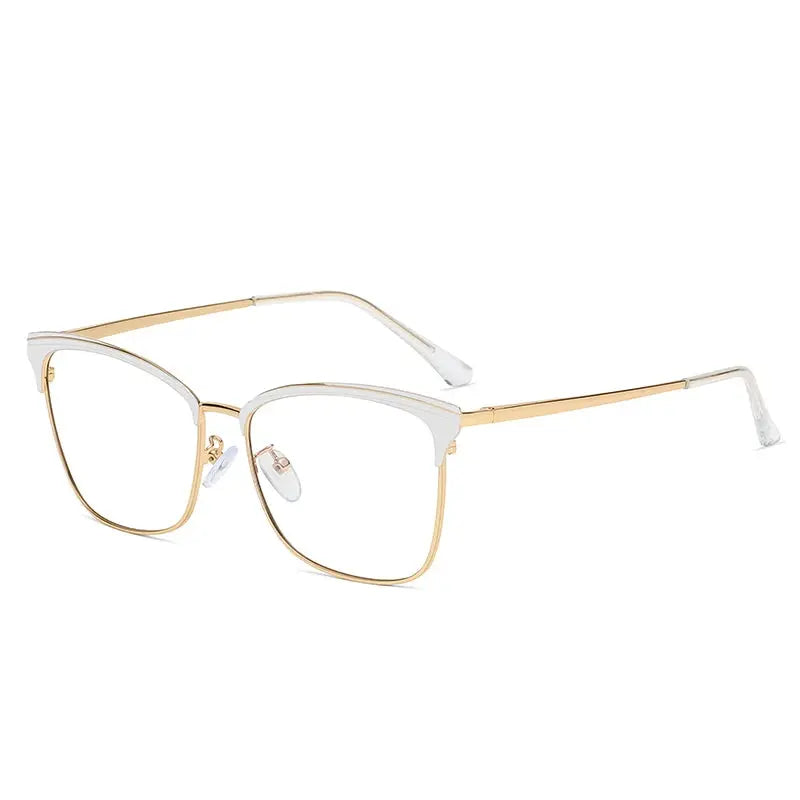 Women's Cat Eye Full Rim Alloy Prescription Glasses 95801 — view 8 | Rx Spectacle