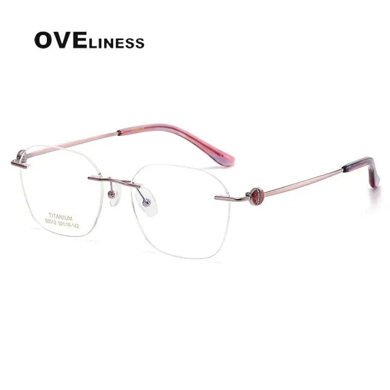 Women's Oval Rimless Titanium Prescription Glasses 196012 — view 10 | Rx Spectacle