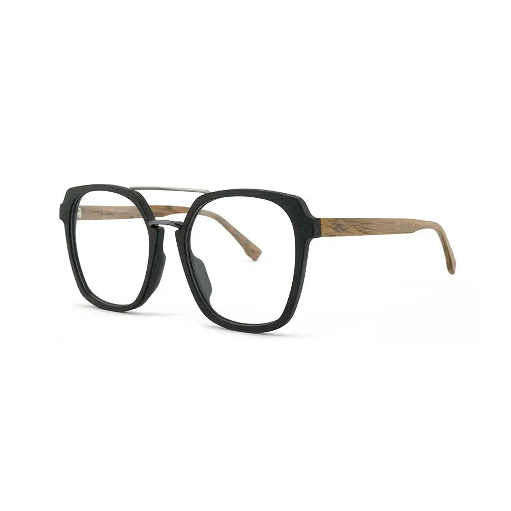 Unisex Square Full Rim Titanium Double Bridge Prescription Glasses 86107 — view 7 | Rx Spectacle