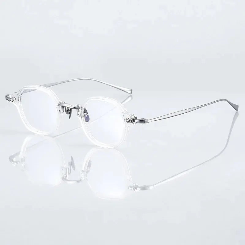 Unisex Square Full Rim Titanium Prescription Glasses 396183 — view 6 | Rx Spectacle