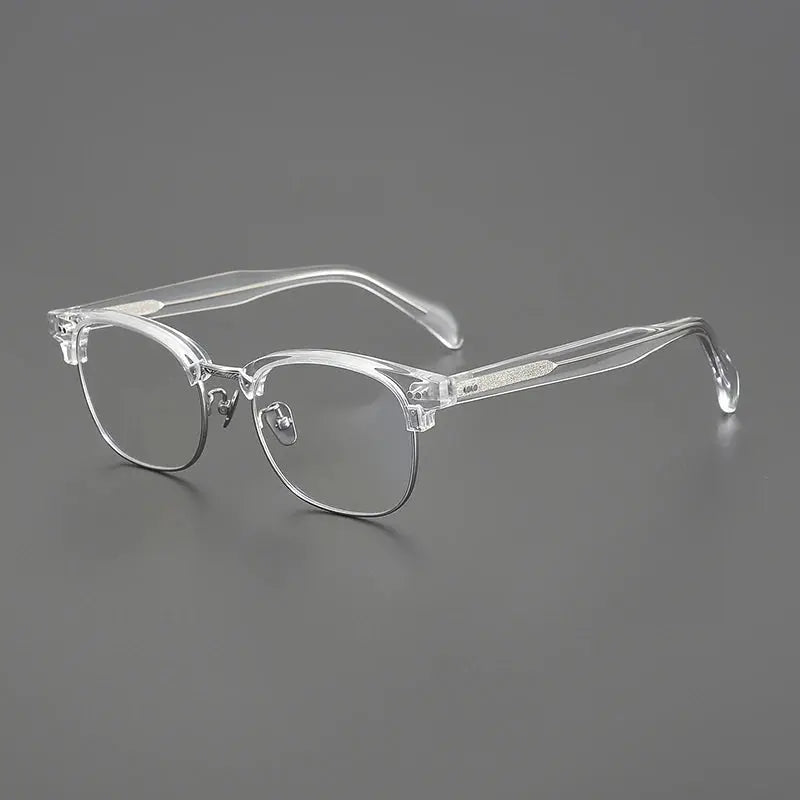 Unisex Square Full Rim Titanium Oversized Prescription Glasses 91109 — view 6 | Rx Spectacle