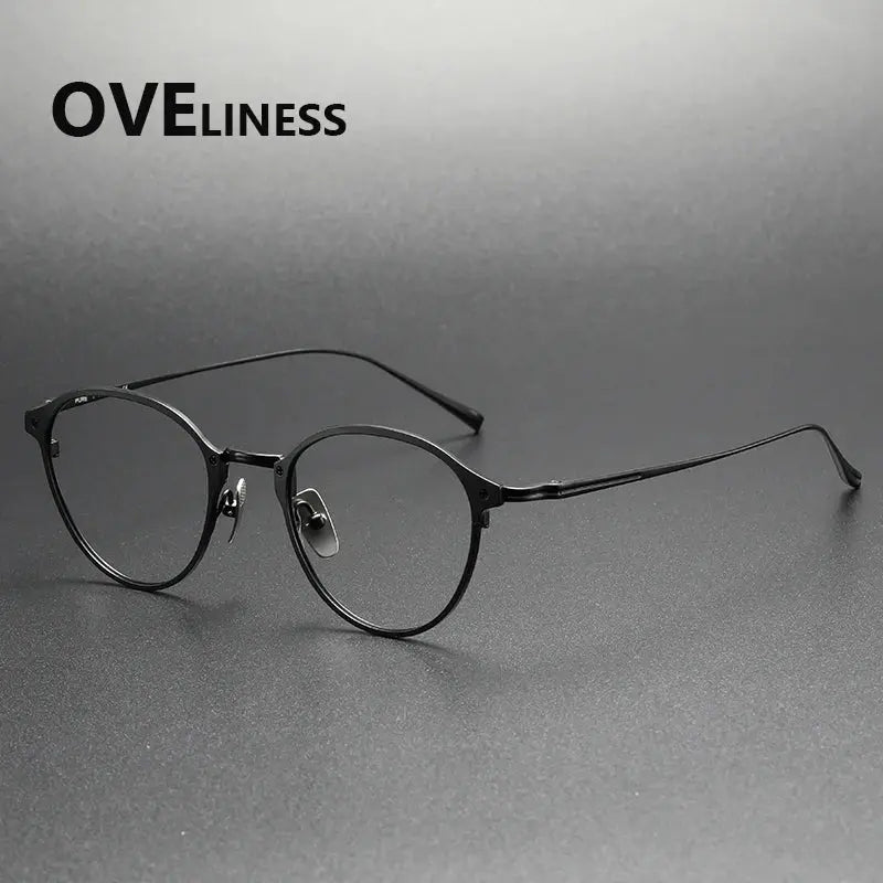 Men's Round Full Rim Titanium Prescription Glasses 642040 — view 7 | Rx Spectacle