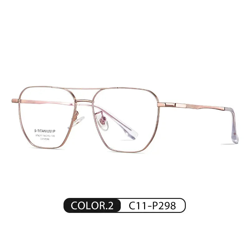 Women's Oval Full Rim Titanium Double Bridge Prescription Glasses 6217 — view 6 | Rx Spectacle