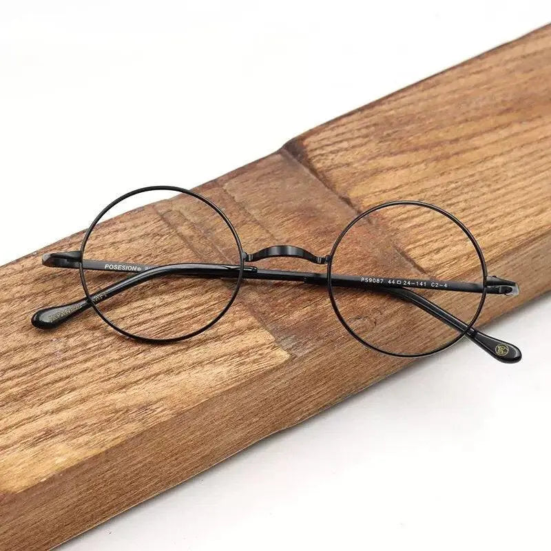 Unisex Round Full Rim Titanium Prescription Glasses — view 10 | Rx Spectacle