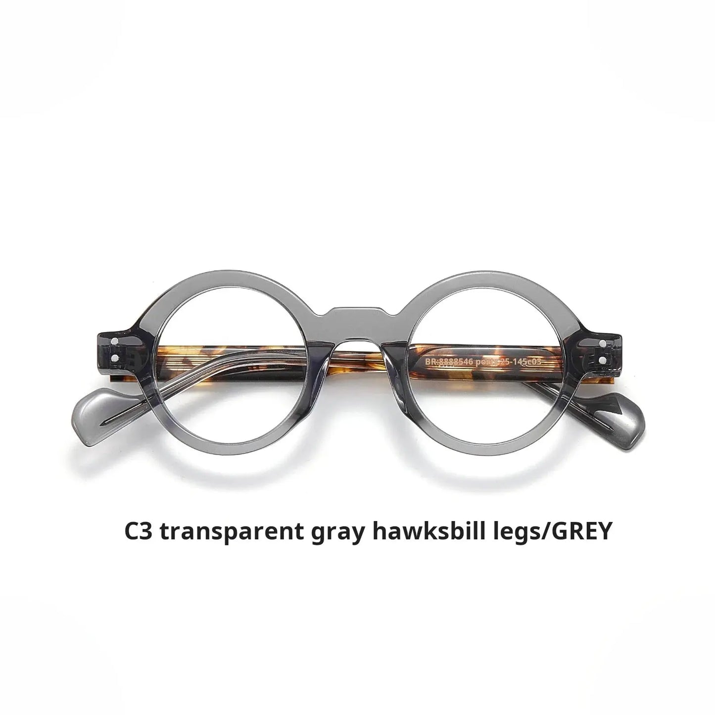 Unisex Round Full Rim Acetate Prescription Glasses 90265 — view 6 | Rx Spectacle