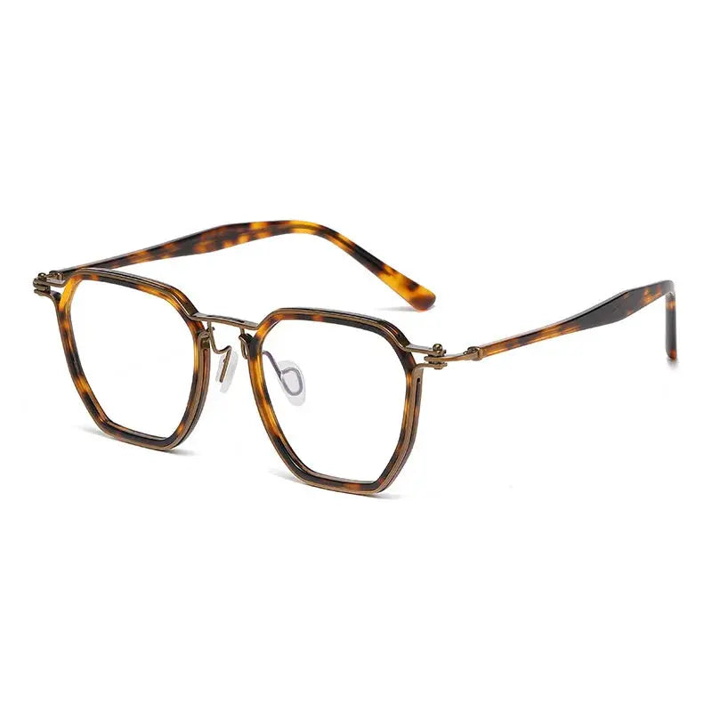 Unisex Polygon Full Rim Titanium Oversized Prescription Glasses 725867 — view 6 | Rx Spectacle
