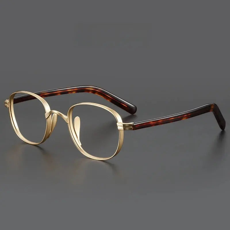 Men's Oval Full Rim Titanium Prescription Glasses Y8017 — view 11 | Rx Spectacle
