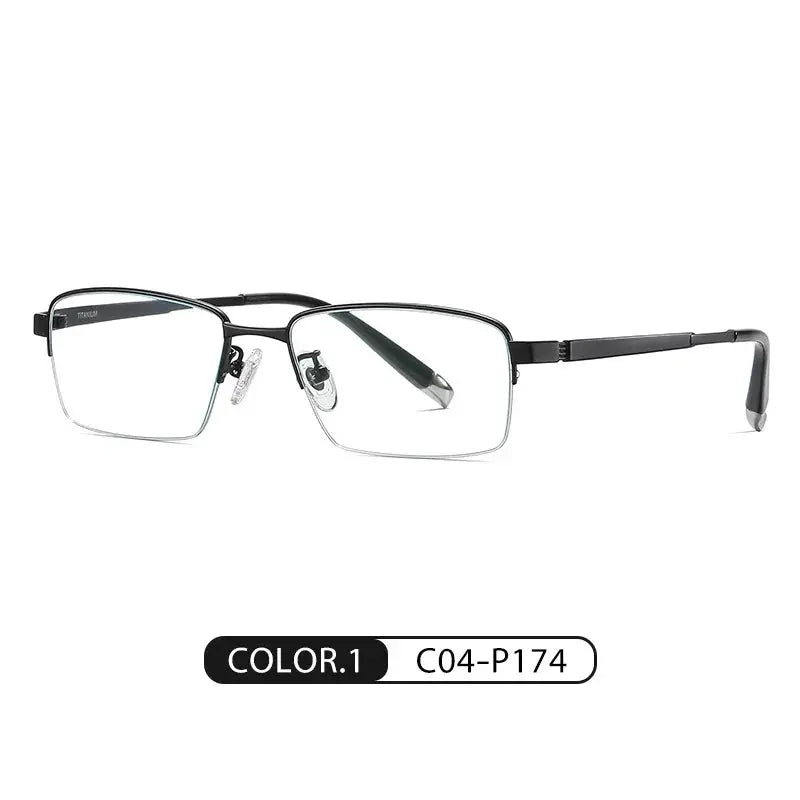 Women's Square Semi-Rimless Titanium Prescription Glasses 0907 — view 9 | Rx Spectacle