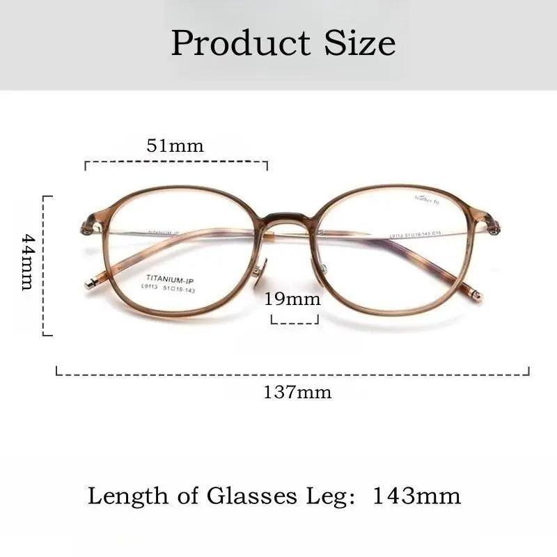 Unisex Round Full Rim Titanium Prescription Glasses L9113y — view 10 | Rx Spectacle
