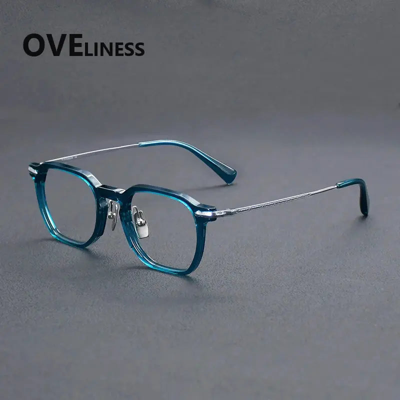 Unisex Square Full Rim Titanium Prescription Glasses 926024 — view 6 | Rx Spectacle