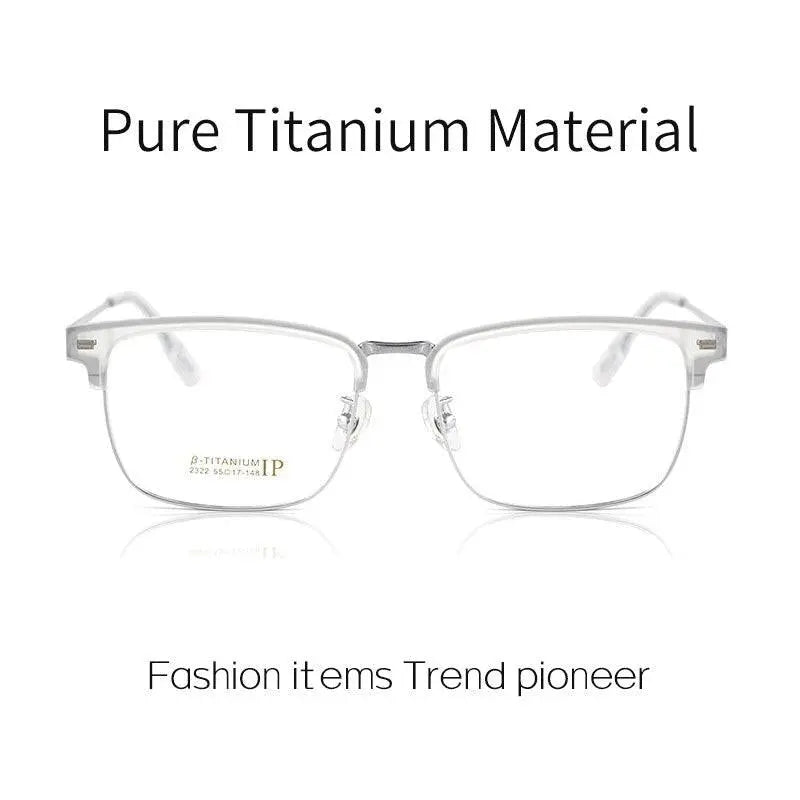 Men's Square Full Rim Titanium Prescription Glasses 2322BJ — view 11 | Rx Spectacle