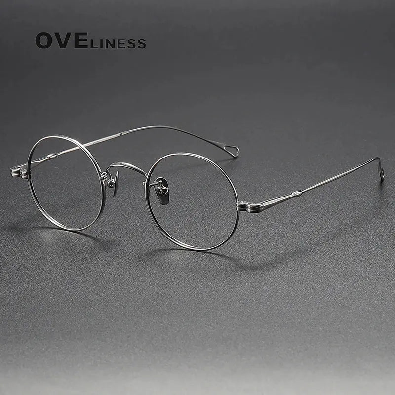 Women's Round Full Rim Titanium Prescription Glasses 369055 — view 7 | Rx Spectacle
