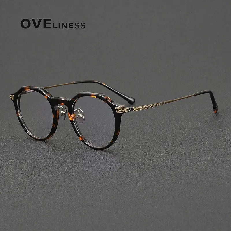 Women's Oval Full Rim Titanium Flat Top Prescription Glasses 322402 — view 6 | Rx Spectacle