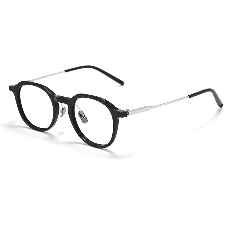 Unisex Oval Full Rim Titanium Flat Top Prescription Glasses 368112 — view 8 | Rx Spectacle