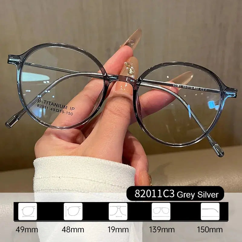 Women's Oval Full Rim Titanium Prescription Glasses 82011 — view 7 | Rx Spectacle