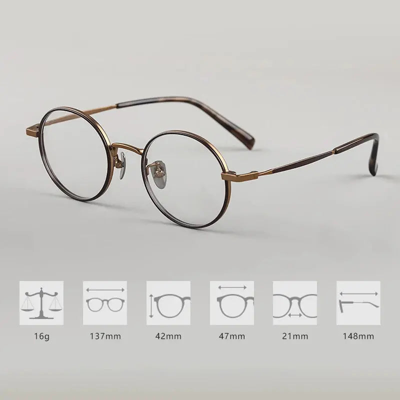 Women's Round Full Rim Titanium Prescription Glasses 698505 — view 5 | Rx Spectacle