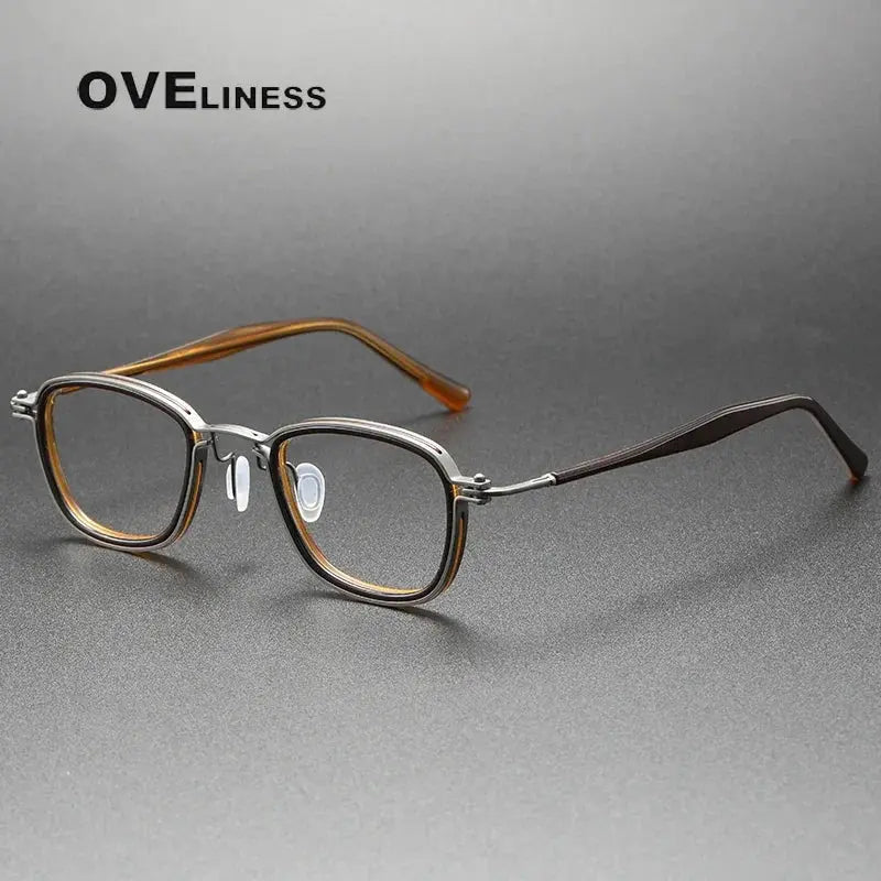 Unisex Square Full Rim Titanium Oversized Prescription Glasses 395861 — view 6 | Rx Spectacle