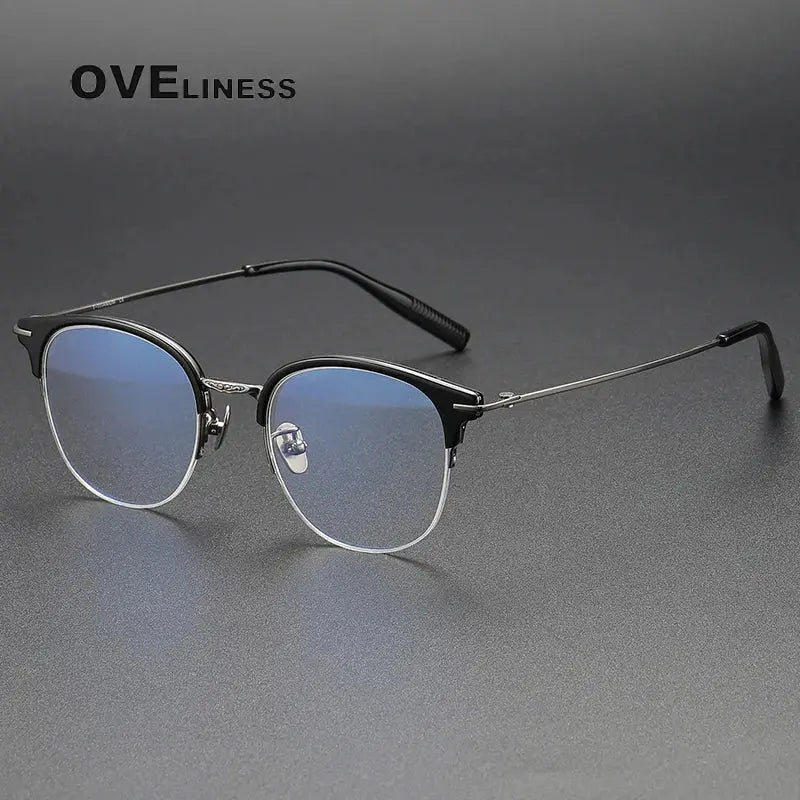 Women's Oval Full Rim Titanium Prescription Glasses 80988 — view 6 | Rx Spectacle