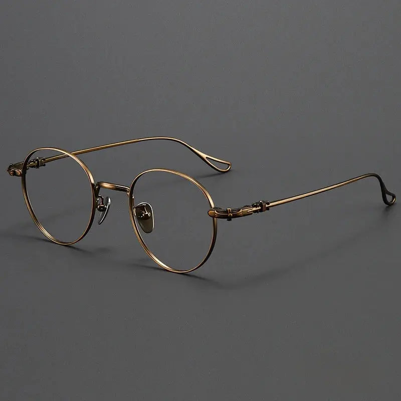 Women's Round Full Rim Titanium Prescription Glasses 88401 — view 5 | Rx Spectacle