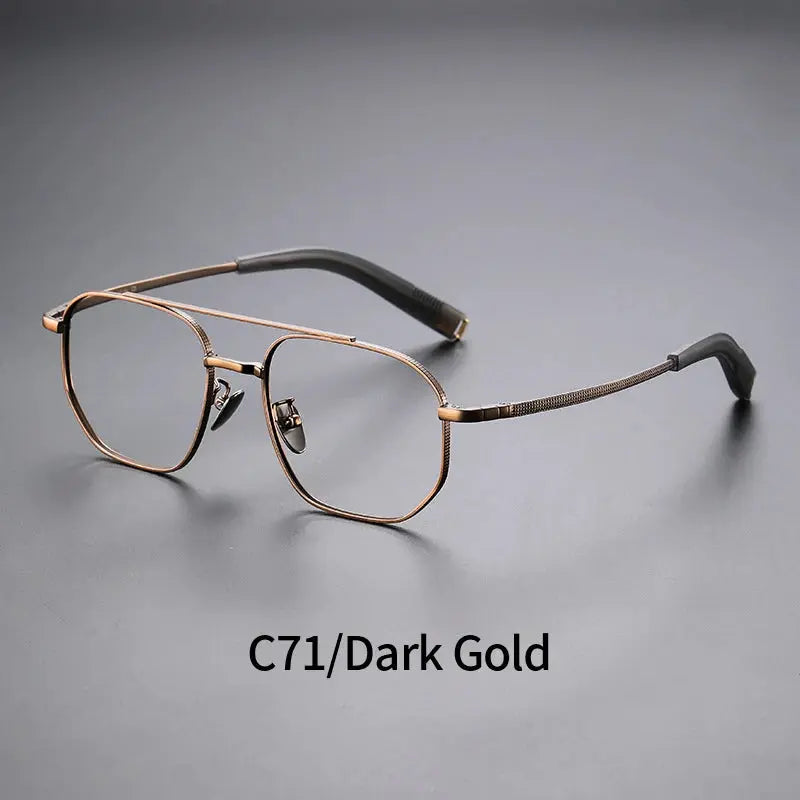 Unisex Square Full Rim Titanium Prescription Glasses 607518 — view 6 | Rx Spectacle