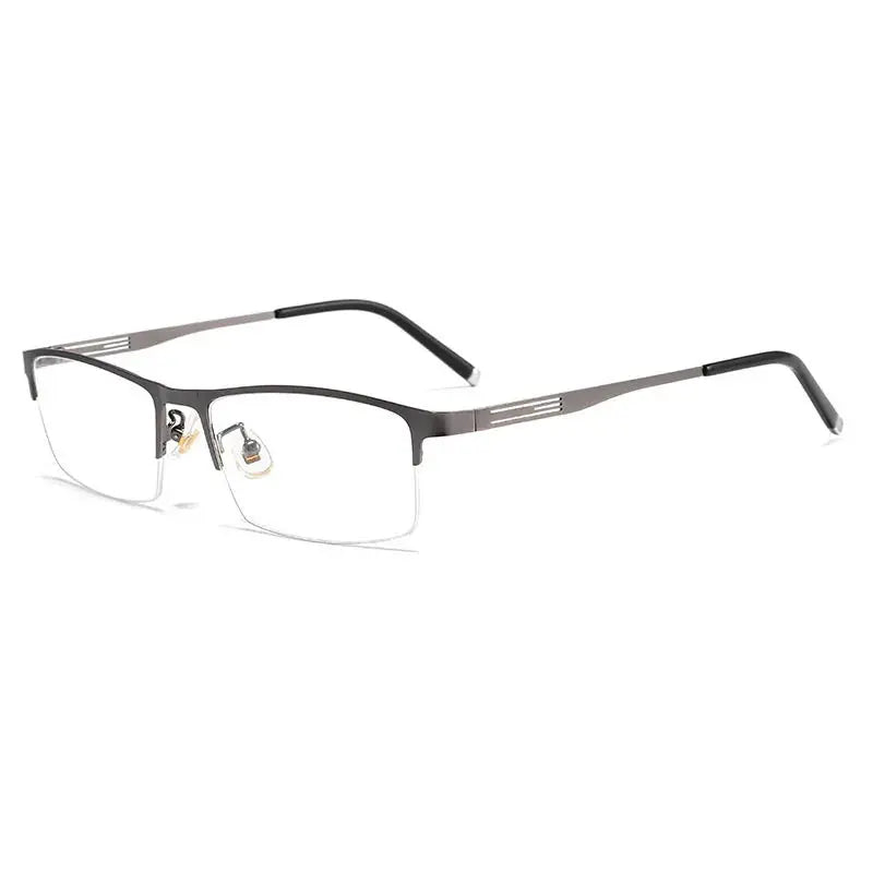 Men's Square Semi-Rimless Titanium Prescription Glasses 715180 — view 6 | Rx Spectacle