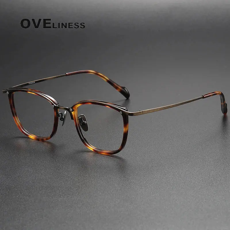 Women's Square Full Rim Titanium Prescription Glasses 360053 — view 7 | Rx Spectacle