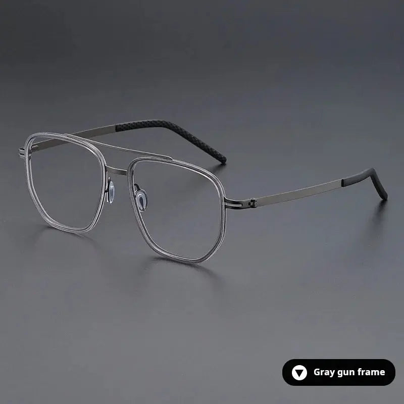 Unisex Oval Full Rim Titanium Double Bridge Prescription Glasses 698012 — view 6 | Rx Spectacle