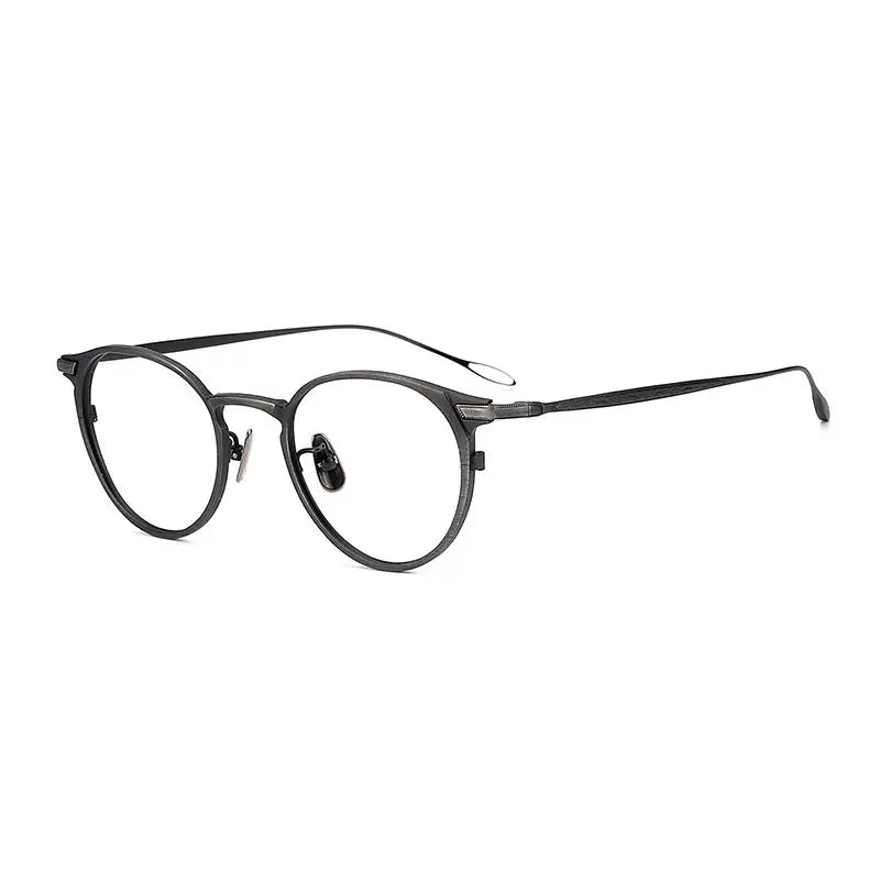 Unisex Oval Full Rim Titanium Prescription Glasses 63061 — view 5 | Rx Spectacle