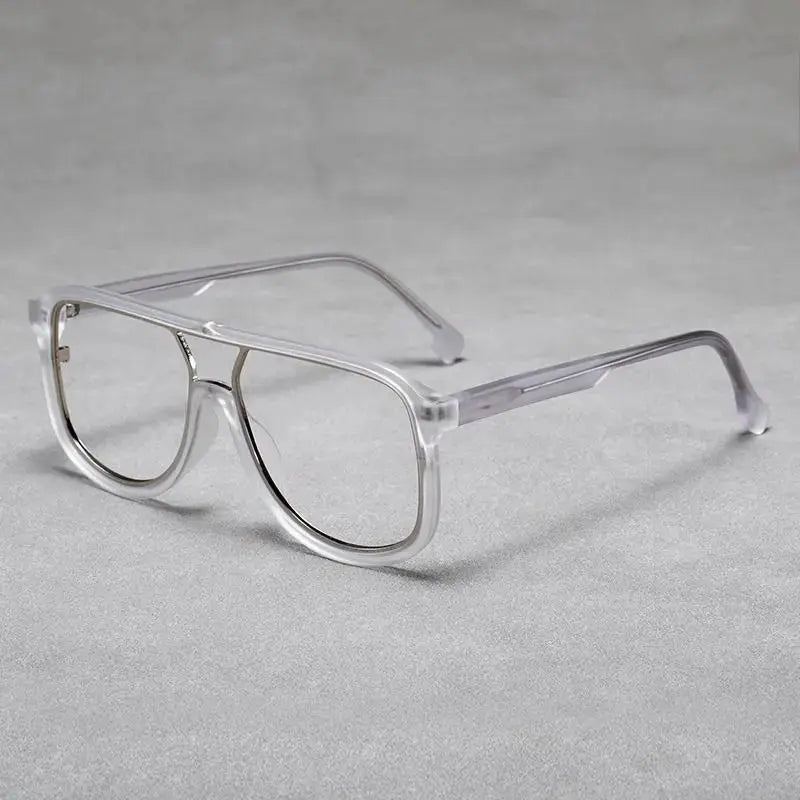 Unisex Square Full Rim Alloy Double Bridge Prescription Glasses 2230 — view 9 | Rx Spectacle