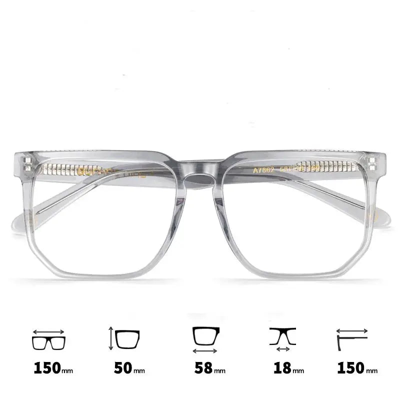 Men's Square Full Rim Acetate Oversized Prescription Glasses 76821 — view 9 | Rx Spectacle