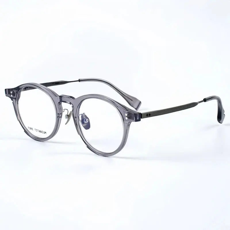 Unisex Round Full Rim Titanium Prescription Glasses 22033 — view 5 | Rx Spectacle