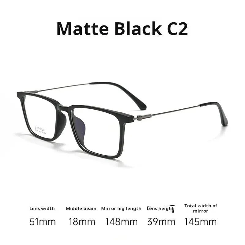 Unisex Square Full Rim Titanium Prescription Glasses 78518 — view 7 | Rx Spectacle