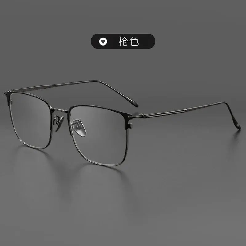 Unisex Square Full Rim Titanium Prescription Glasses 890932 — view 6 | Rx Spectacle