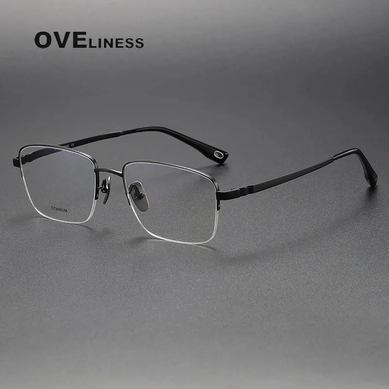 Women's Polygon Semi-Rimless Titanium Prescription Glasses 380930 — view 6 | Rx Spectacle