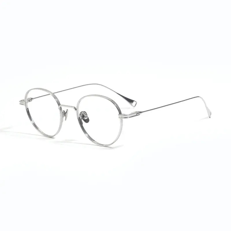 Unisex Round Full Rim Titanium Prescription Glasses 89012 — view 6 | Rx Spectacle
