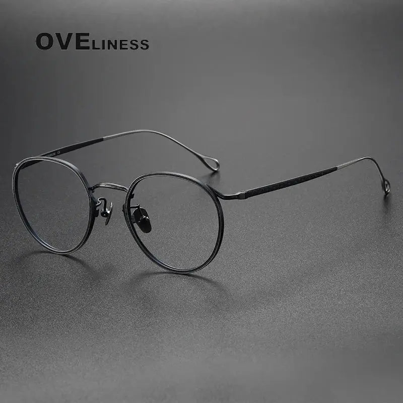 Women's Round Full Rim Titanium Prescription Glasses 153369 — view 6 | Rx Spectacle