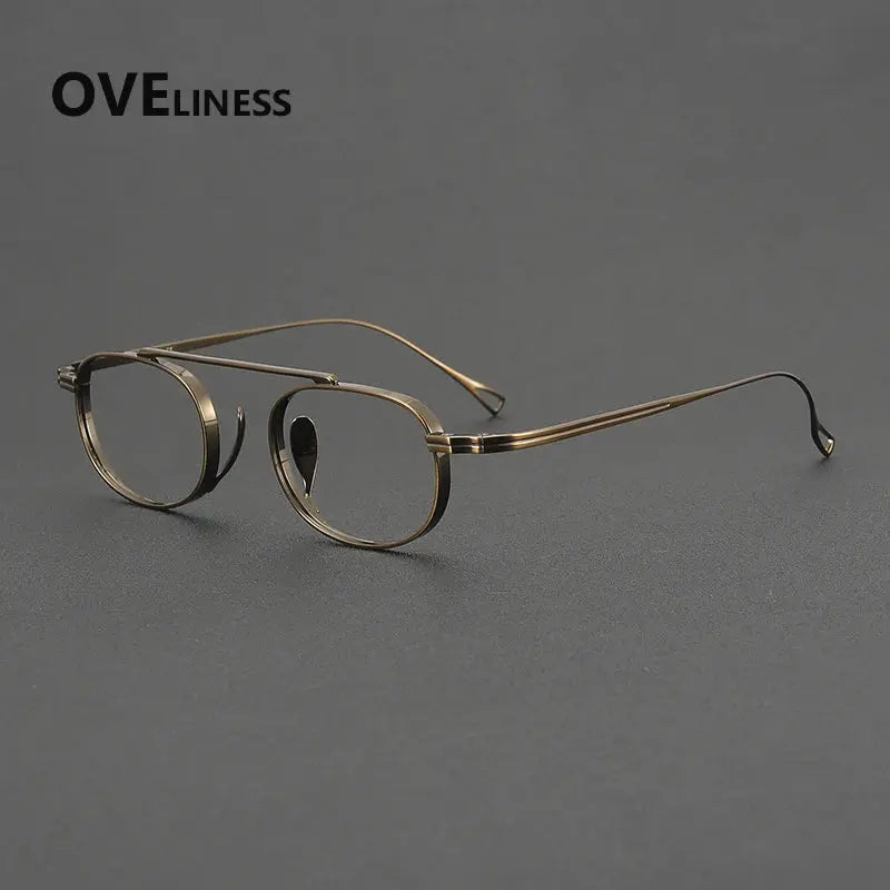 Unisex Square Full Rim Titanium Double Bridge Prescription Glasses 99504 — view 7 | Rx Spectacle