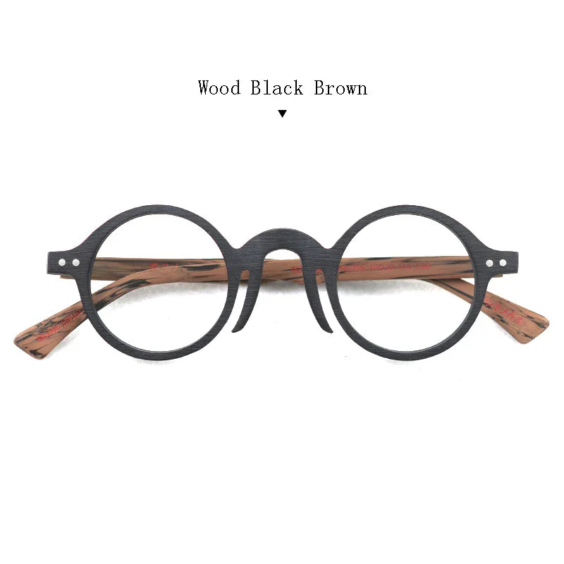 Women's Round Full Rim Wood Prescription Glasses 190600 — view 4 | Rx Spectacle