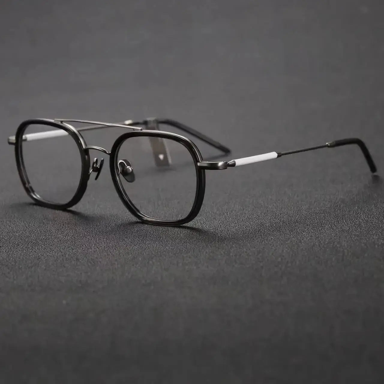 Women's Square Full Rim Titanium Double Bridge Prescription Glasses 722108 — view 7 | Rx Spectacle