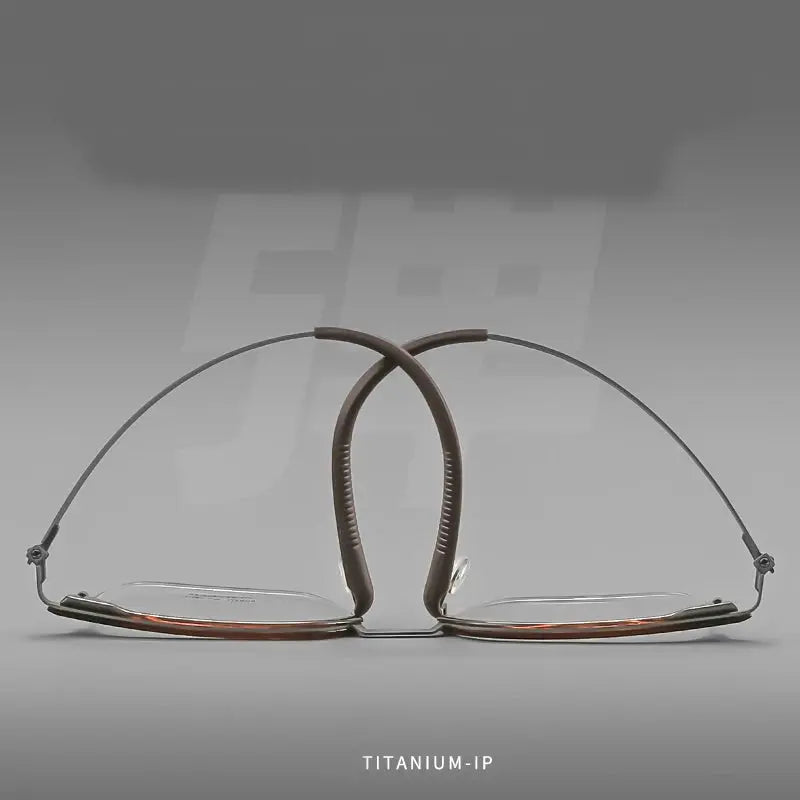 Unisex Browline Full Rim Titanium Prescription Glasses 2606 — view 19 | Rx Spectacle