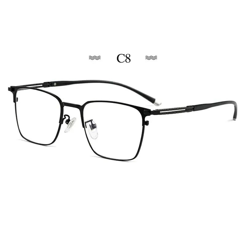 Unisex Browline Semi-Rimless Titanium Prescription Glasses 486097 — view 6 | Rx Spectacle