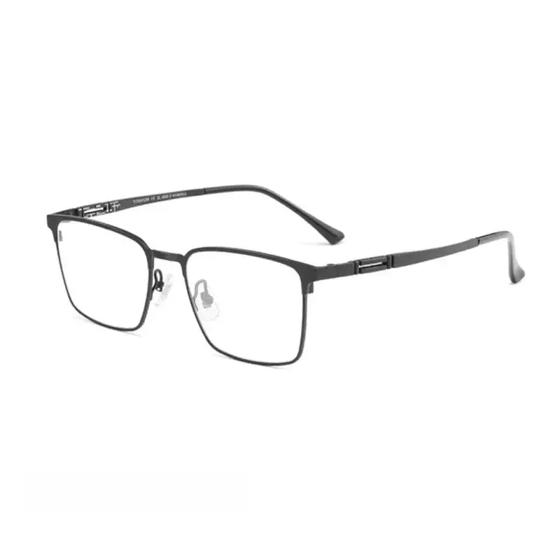 Men's Square Full Rim Titanium Prescription Glasses 0239 — view 9 | Rx Spectacle