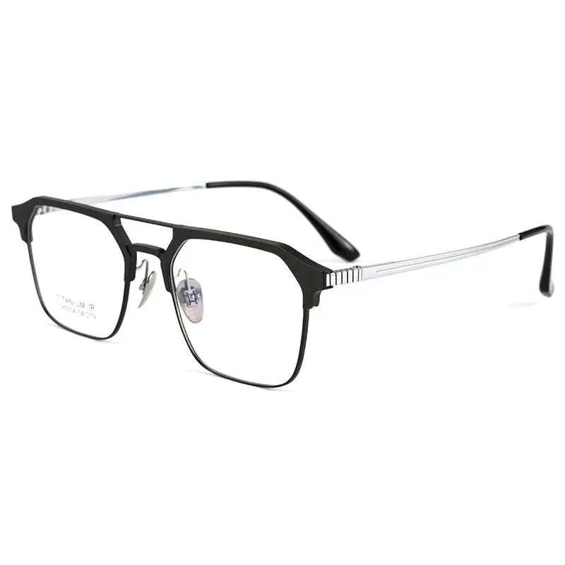 Men's Square Full Rim Titanium Prescription Glasses 920411 — view 6 | Rx Spectacle