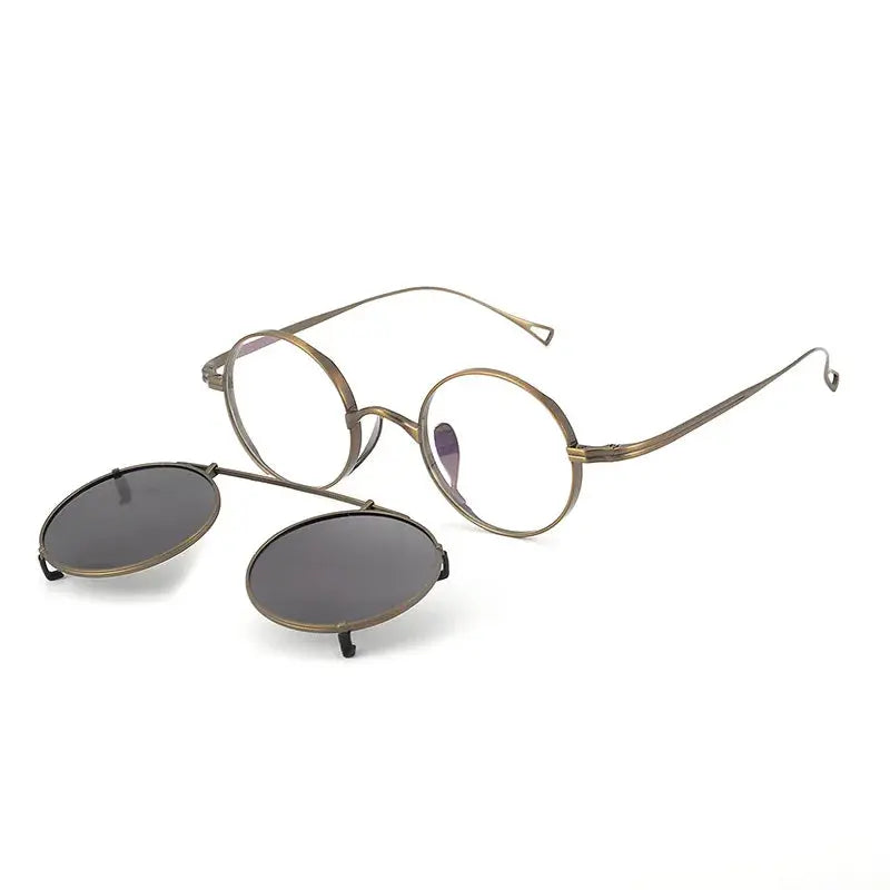 Women's Round Full Rim Titanium Clip-On Prescription Glasses 310518 — view 6 | Rx Spectacle
