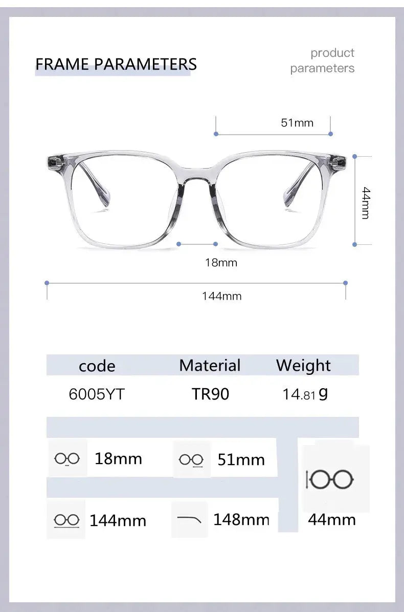 Unisex Square Full Rim Acetate Reading Glasses 6005 — view 9 | Rx Spectacle