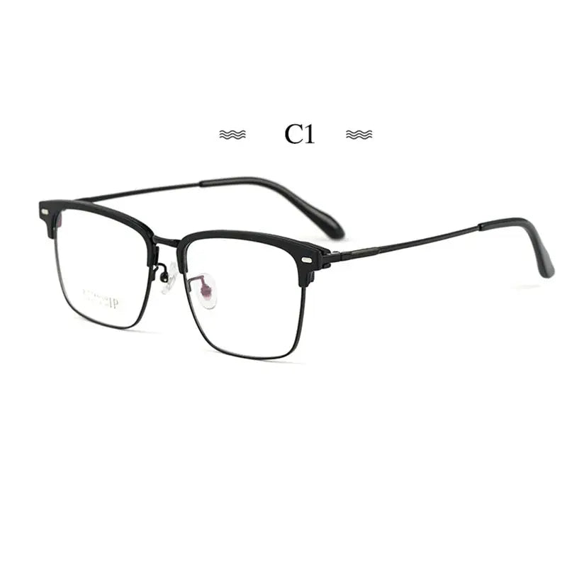 Men's Square Full Rim Titanium Prescription Glasses 231947 — view 7 | Rx Spectacle